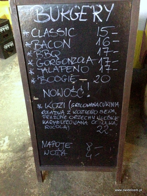 Kraków - Boogie Truck - menu