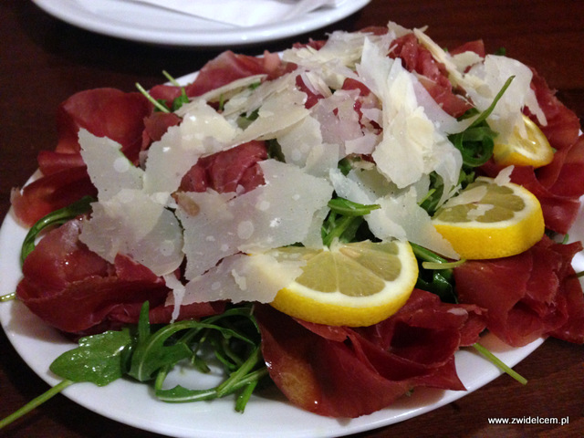 Kraków - Pizzeria Garden - Bresaola, parmiggiano, rucola, arugula