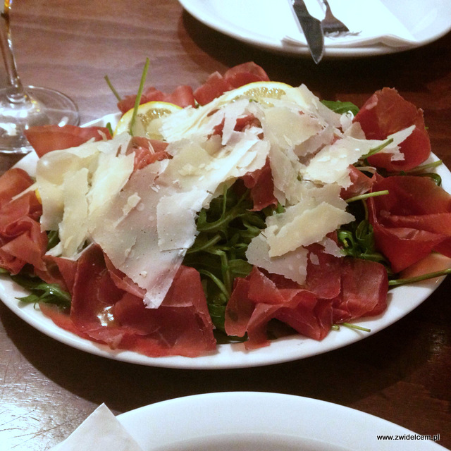 Kraków - Pizzeria Garden - Bresaola, parmiggiano, rucola, arugula, rukola, parmezan, przystawka