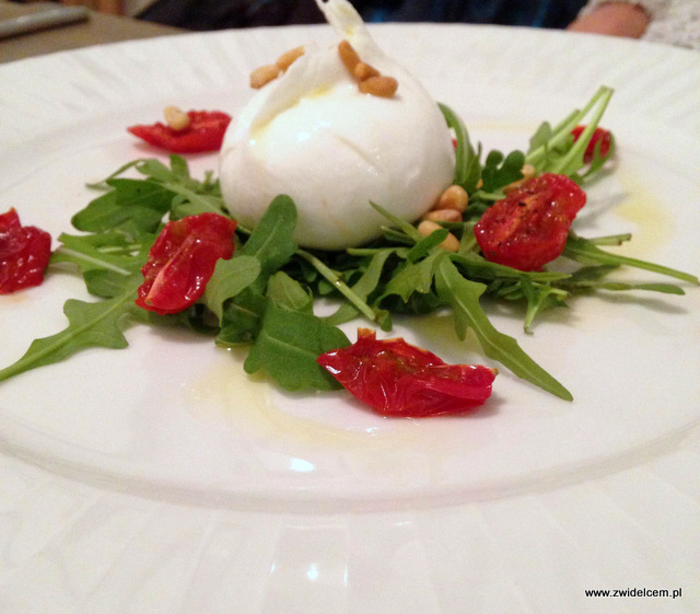 Kraków - Bianca - Mozzarella burrata, rukola, podsuszane pomidory koktajlowe