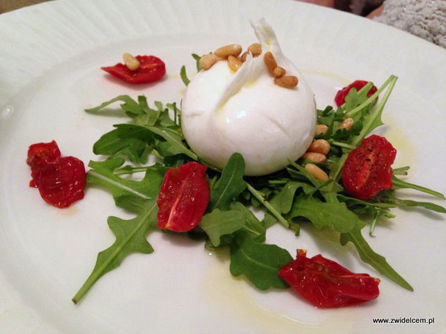 Kraków - Bianca - Mozzarella burrata z rukolą i podsuszanymi pomidorami koktajlowymi