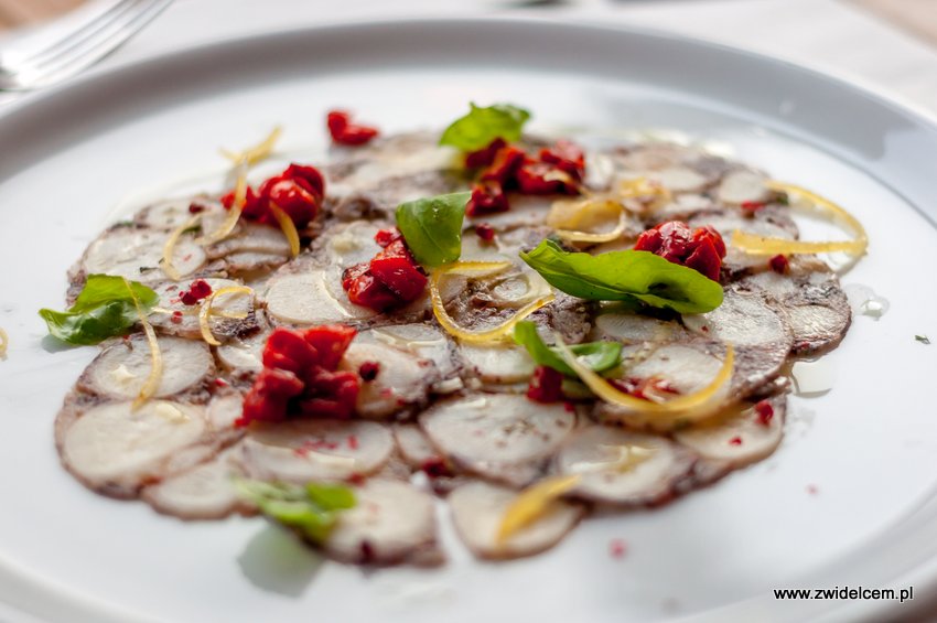 Kraków - Włoska Pizzeria & Ristorante - carpaccio z ośmiornicy