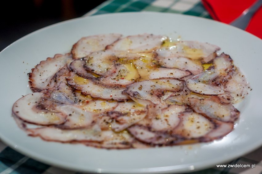 Kraków - Al Vecchio Forno - carpaccio z ośmiornicy