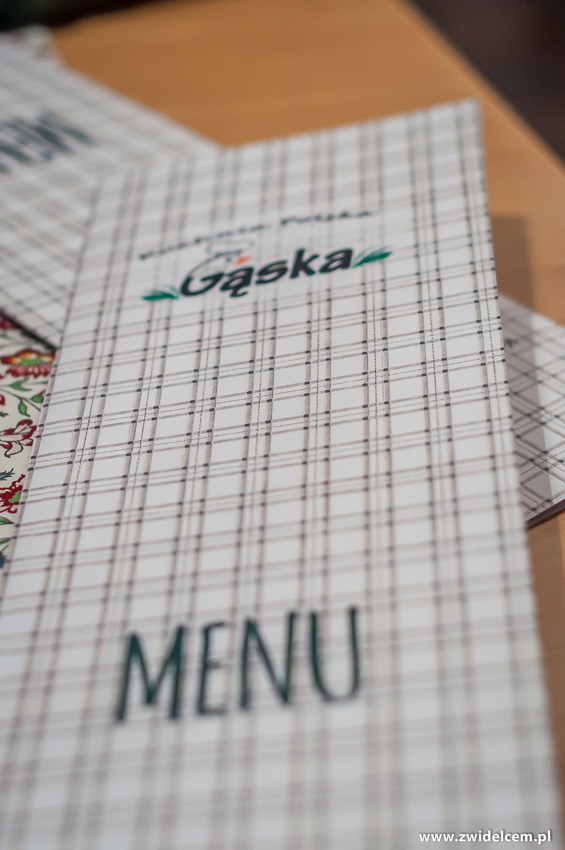 Kraków - Gąska -Menu