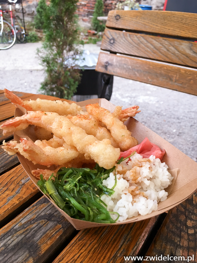 Kraków - Truckarnia - Tempura truck - krewetki tempurze z ryżem i algami